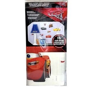 Disney Pixar CARS 3 MOVIE Wall Decals Lightening McQueen Mater Racing Room Decor